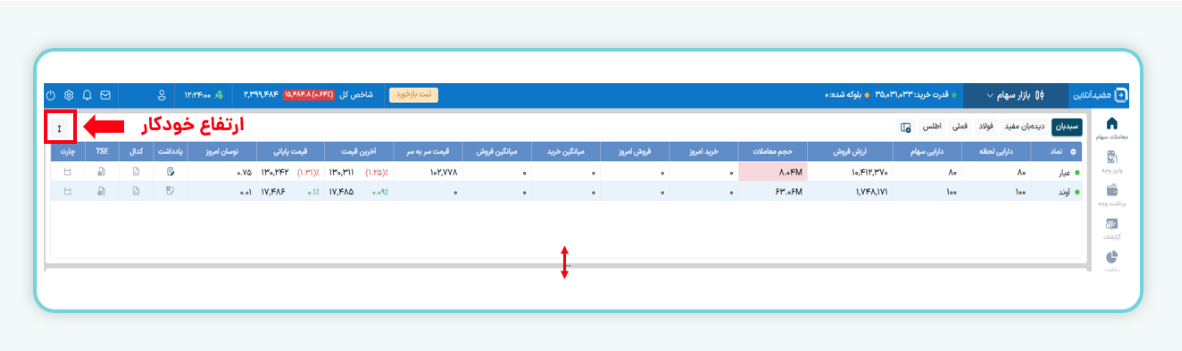 تنظیم ارتفاع ابزارک‌‌ها