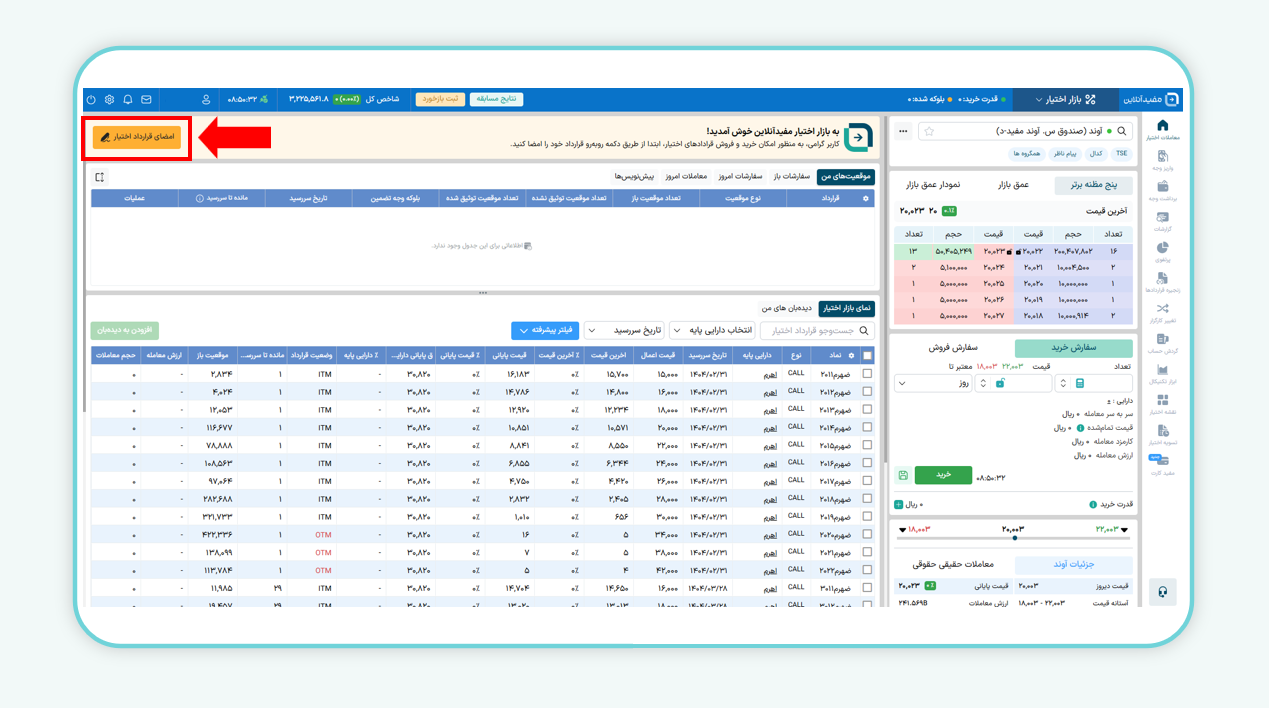امضای قرارداد اختیار
