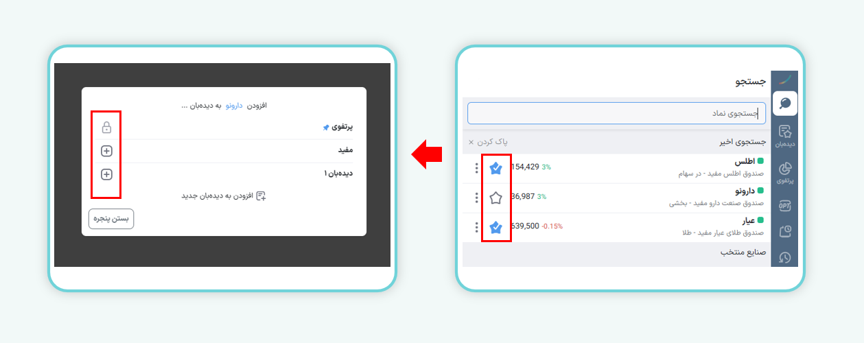 اضافه کردن نماد در دیدهبان